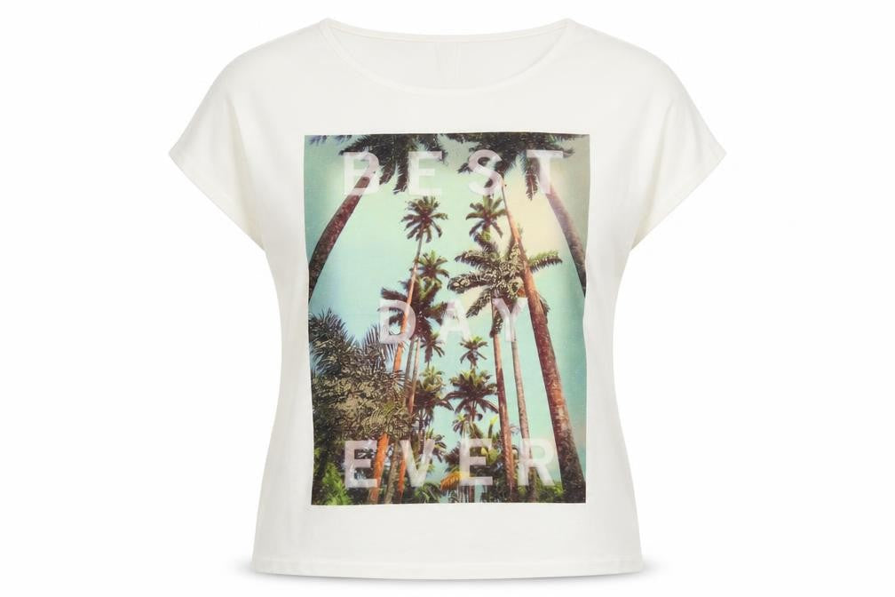 Next Womens White  Polyester Basic T-Shirt Size 6 Round Neck