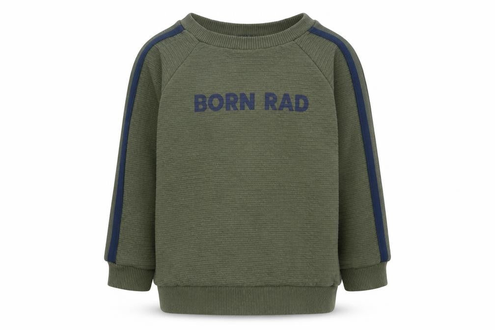 Front view of Primark boys’ green polyester pullover sweatshirt, size 12-13, years pullover
