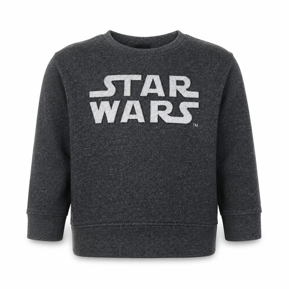 Front view of Star Wars boys’ grey cotton pullover sweatshirt, size 3-4, years pullover