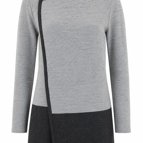 Nina Leonard Womens Grey Round Neck  Acrylic Wrap Jumper Size M