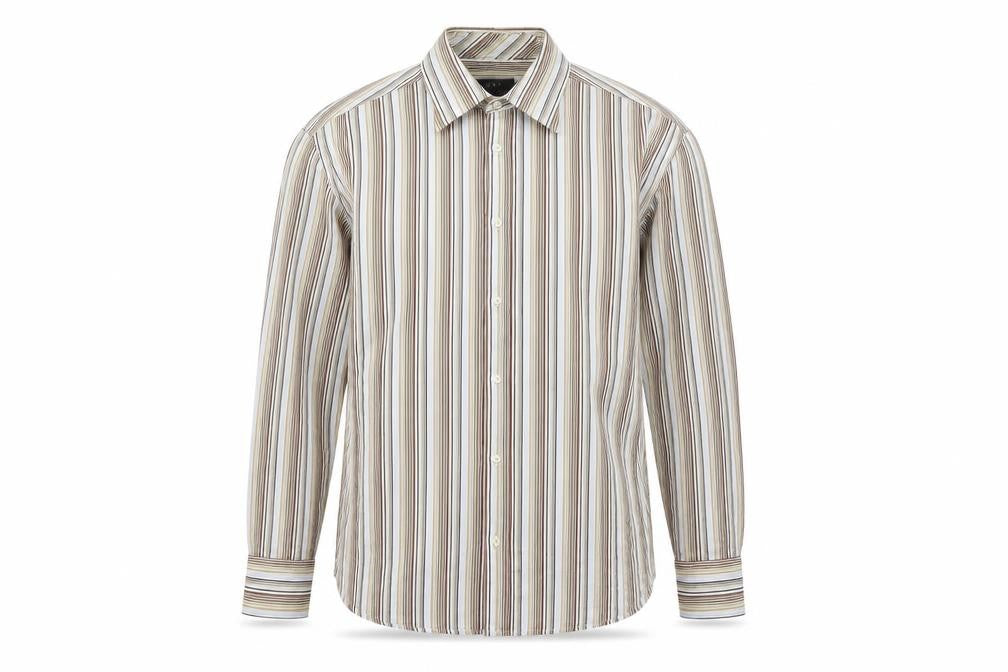 Next Mens Multicoloured Striped Cotton  Button-Up Size M Collared