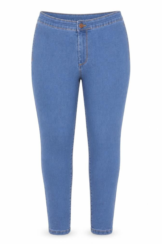 Denim & Co. Womens Blue  Cotton Jegging Jeans Size 12 L25 in Slim Button