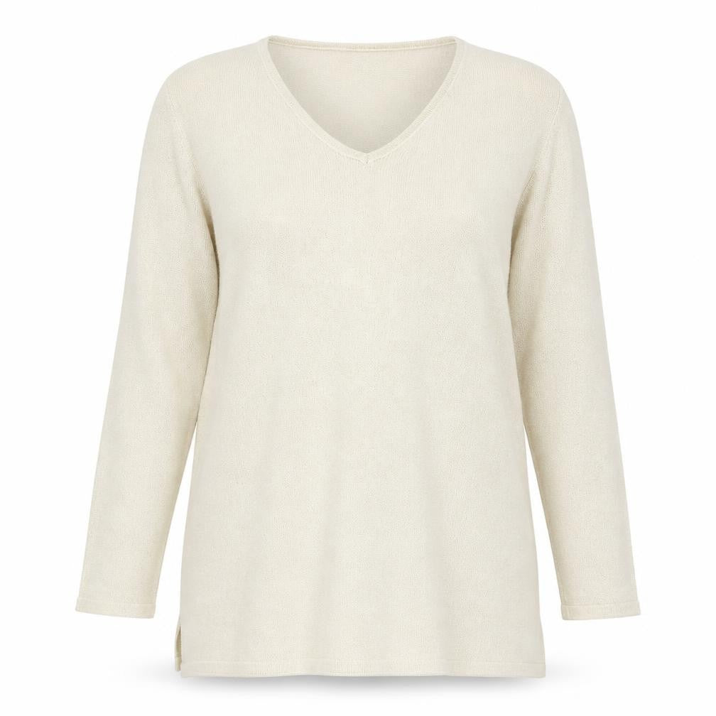 Michele Hope Womens Gold V-Neck  Viscose  Jumper Size 14