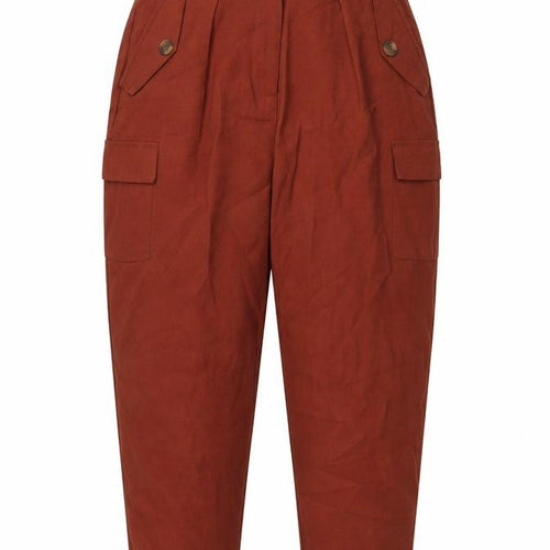 ASOS Womens Brown  Viscose Cropped Trousers Size 8 L23 in Regular Zip