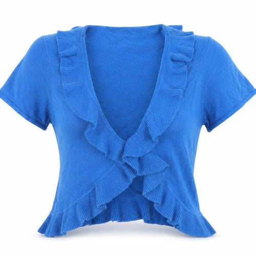 Editions Womens Blue V-Neck  Acrylic Cardigan Jumper Size 12