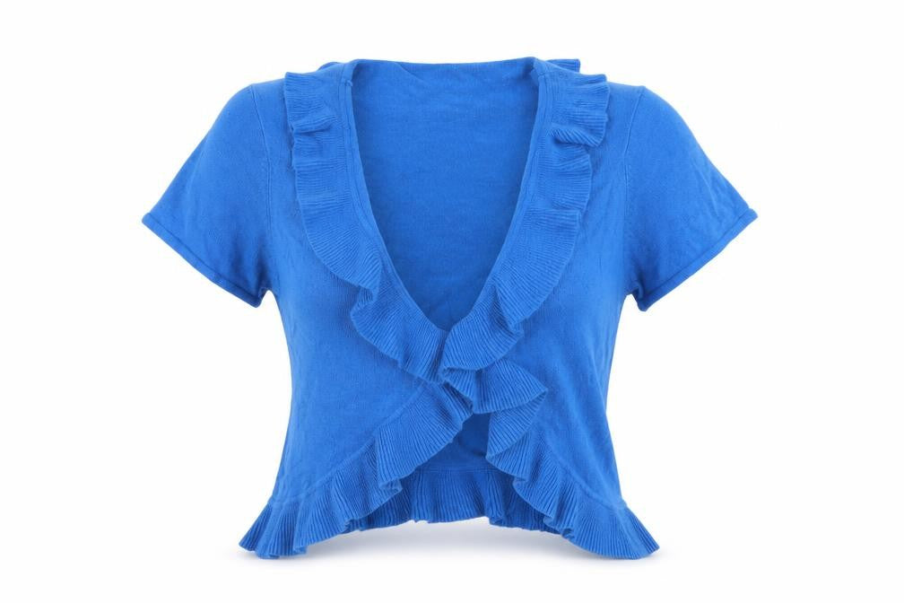 Editions Womens Blue V-Neck  Acrylic Cardigan Jumper Size 12