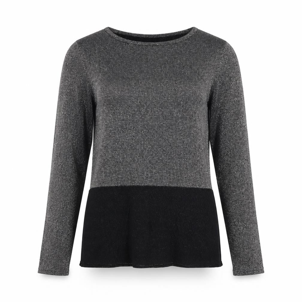 Front view of Avenue women’s silver round neck cotton jumper, size UK 12