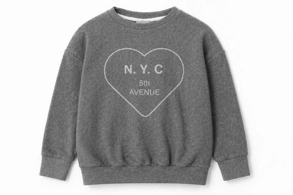 Front view of Next girls’ grey polyester pullover sweatshirt, size 9, years