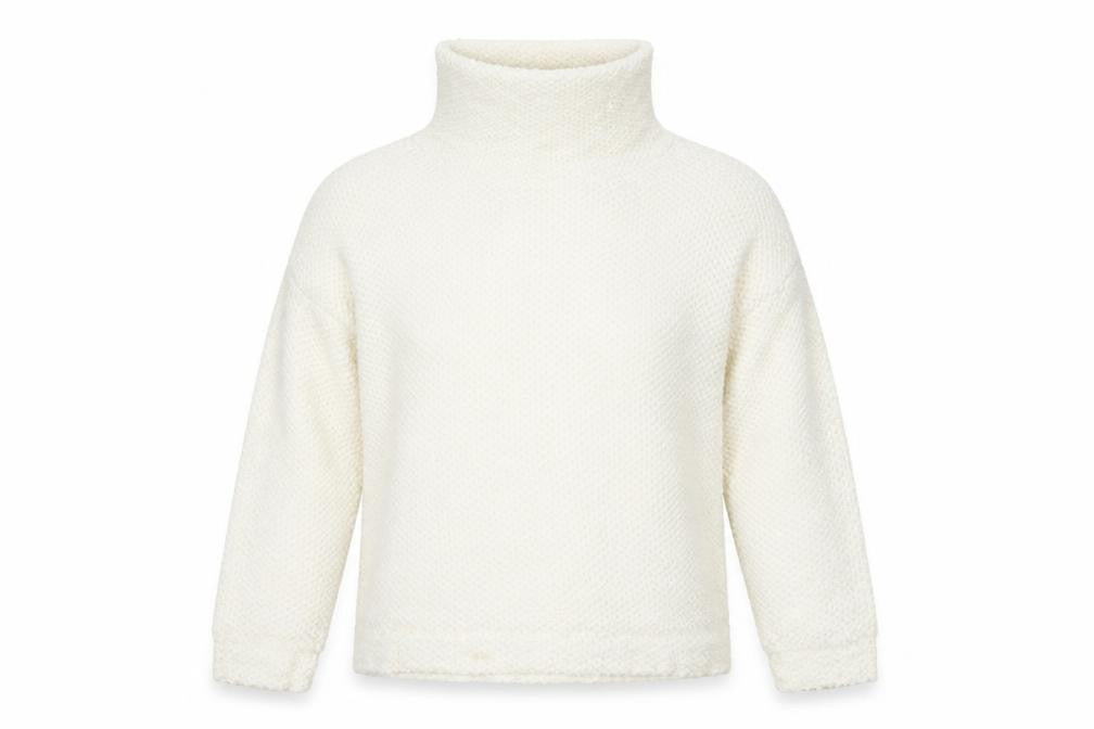 Front view of Next women’s beige roll neck acrylic jumper, size UK 14