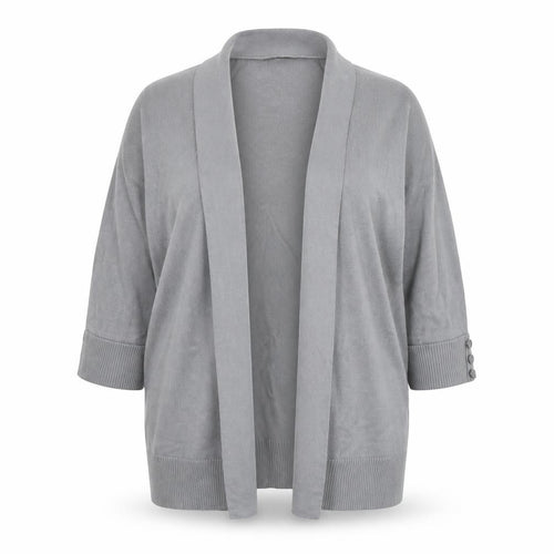 BHS Womens Grey V-Neck  Viscose Cardigan Jumper Size 16