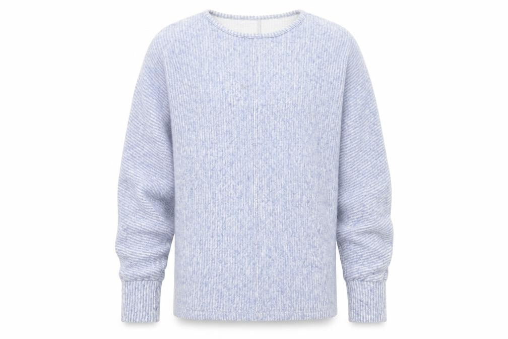 Front view of George men’s blue crew neck polyester jumper, size S