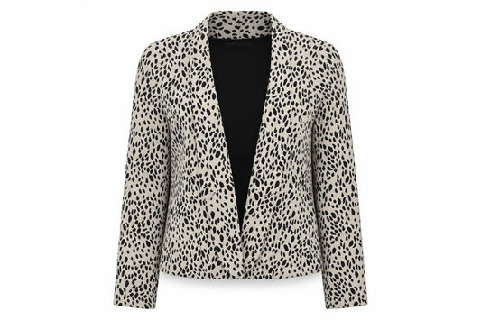 Front view of Marks & Spencer women’s multicoloured geometric jacket, size UK 12