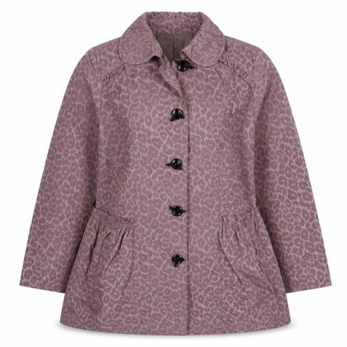 Vie Paisible Womens Purple Animal Print  Rain Coat Coat Size M  Button