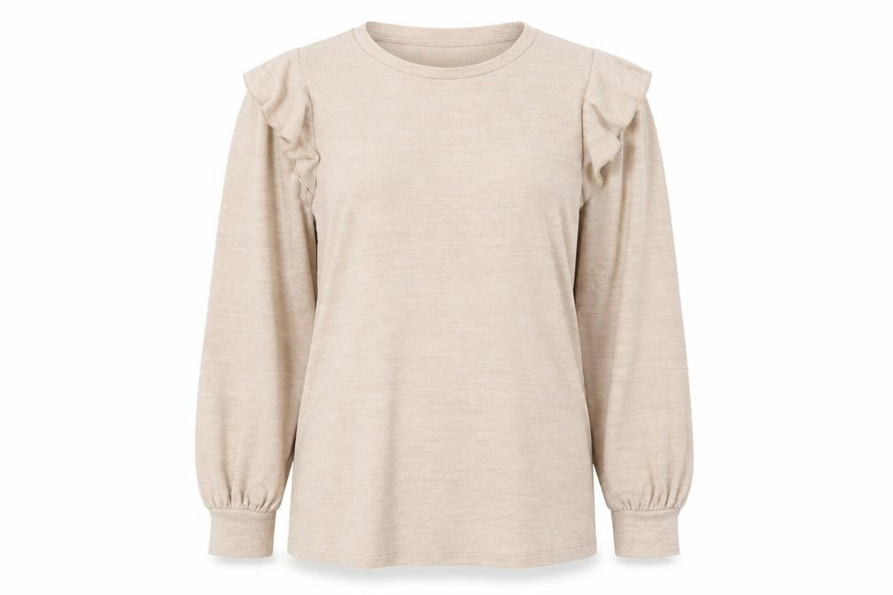 F&F Womens Beige  Polyester Pullover Sweatshirt Size 6  Pullover