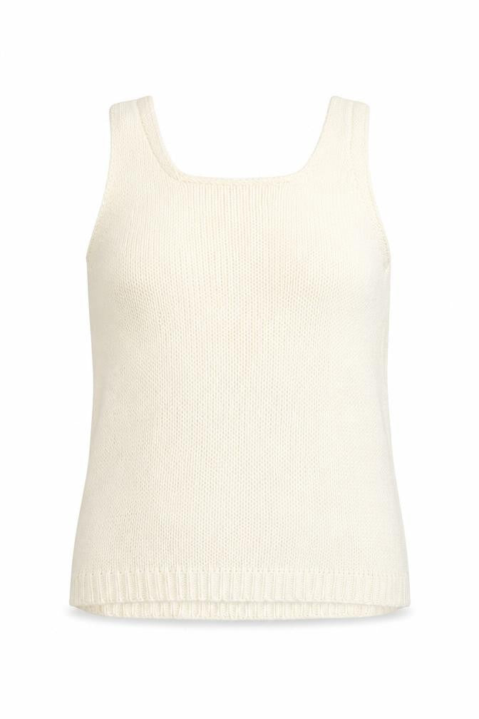 VILA Womens White Round Neck  Acrylic Vest Jumper Size M