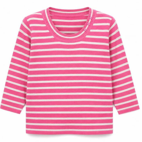 Ann Marie Mens Pink Round Neck Striped Acrylic Pullover Jumper Size XL