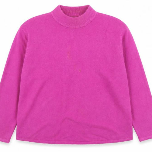 Preworn Womens Purple Mock Neck  Acrylic Pullover Jumper Size XL