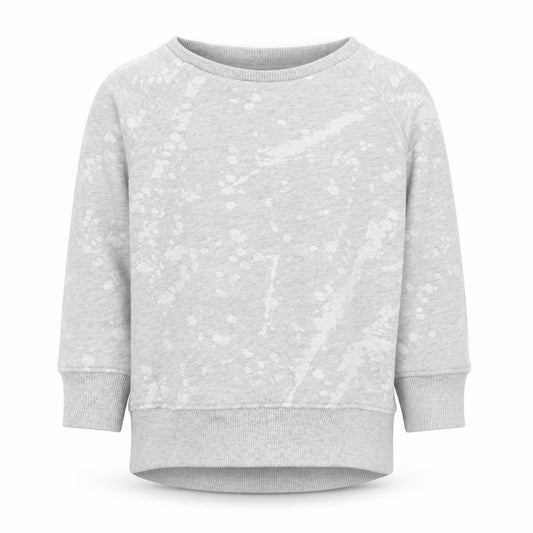 Front view of Next boys’ grey geometric cotton jumper, size 12-18, months - distressed effect