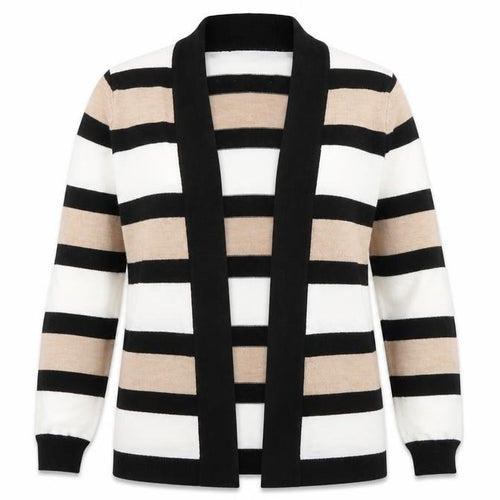 Papaya Womens Multicoloured Collared Striped Acrylic Cardigan Jumper Size 12
