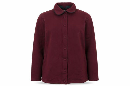 Front view of Country Collection women’s red jacket coat, size S, button
