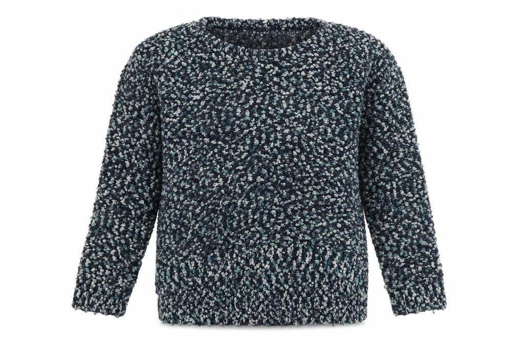 Front view of Tu women’s multicoloured round neck nylon jumper, size UK 14
