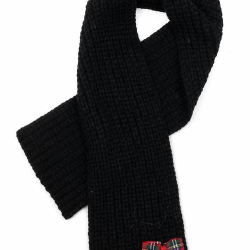 Preworn Girls Black  Acrylic Rectangle Scarf Scarves & Wraps Size Regular