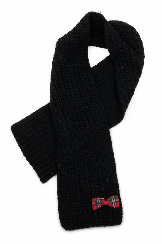 Preworn Girls Black  Acrylic Rectangle Scarf Scarves & Wraps Size Regular