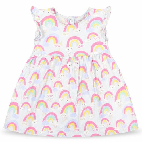 Blue Zoo Girls Blue Geometric Cotton A-Line  Size 12-18 Months  Scoop Neck Snap