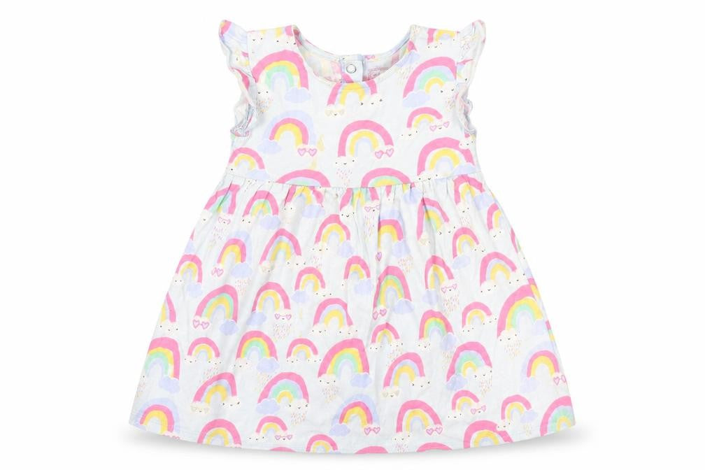 Blue Zoo Girls Blue Geometric Cotton A-Line  Size 12-18 Months  Scoop Neck Snap
