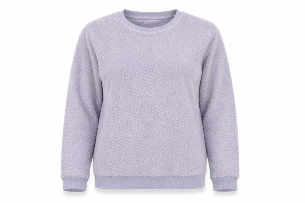 Front view of Primark women’s purple polyester pullover sweatshirt, size UK 10, pullover - loungewear