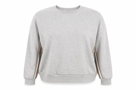 Front view of Primark women’s grey polyester pullover sweatshirt, size UK 18, pullover
