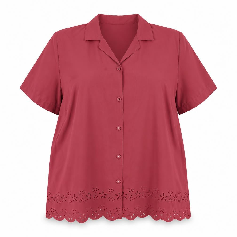 Classics Womens Pink  Polyester Basic Button-Up Size 20 V-Neck