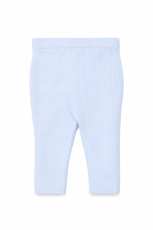 Front view of Matalan girls’ blue viscose jogger trousers, size 6-9, months