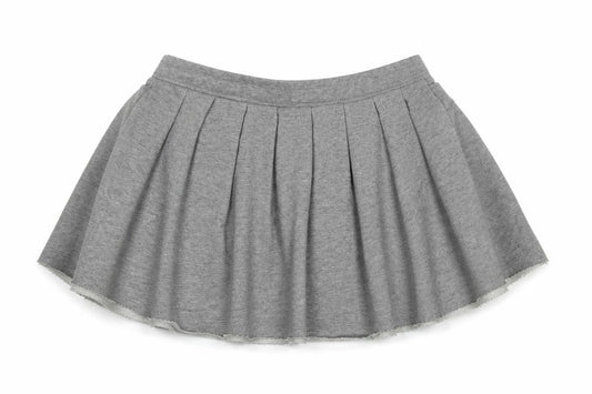 Front view of Collusion women’s grey cotton skater skirt, size UK 10