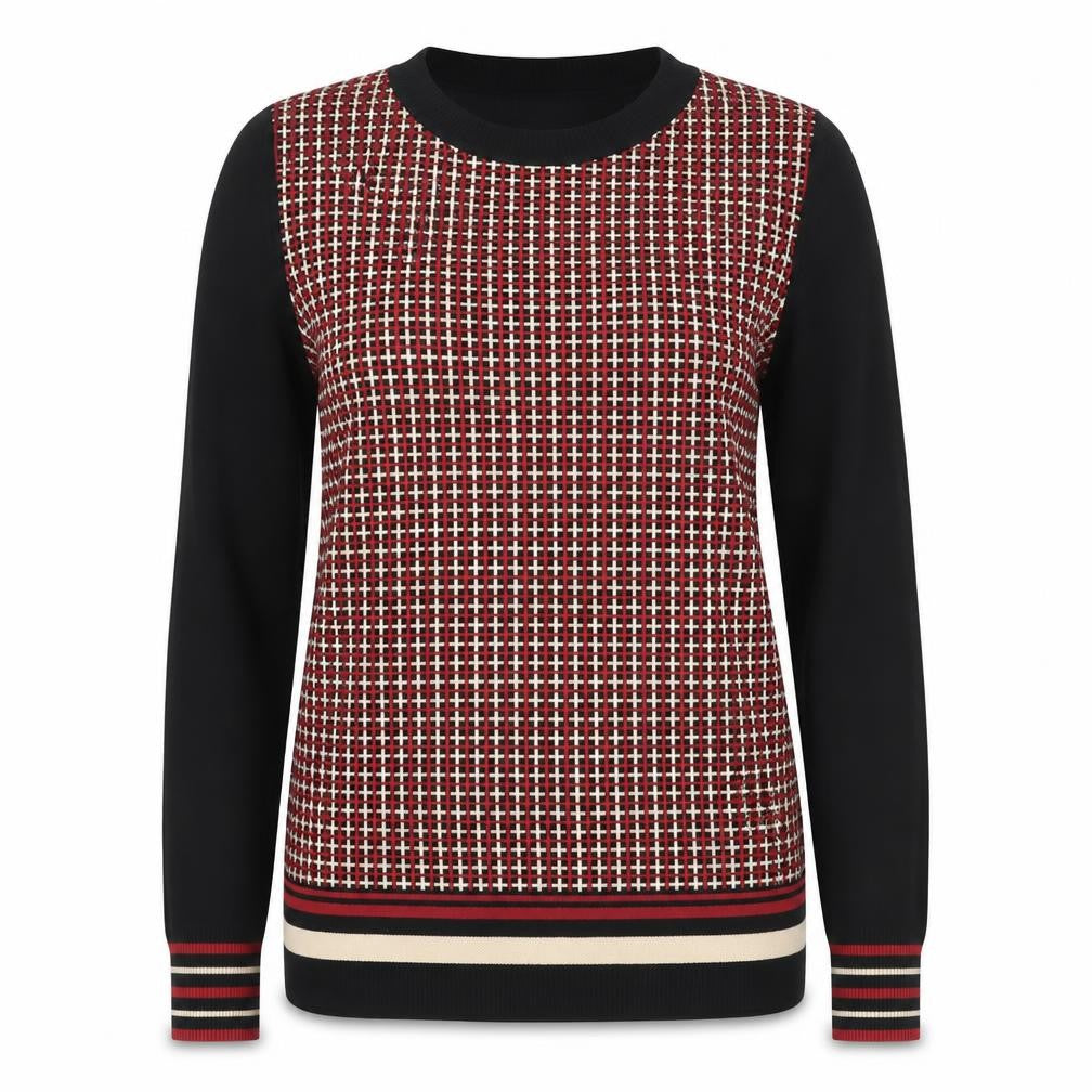 Papya Womens Black Round Neck Geometric Polyamide Henley Jumper Size 14