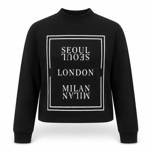 Atmosphere Womens Black  Cotton Pullover Sweatshirt Size 6   - London/Milan