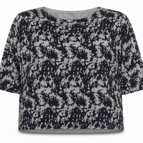 Marks and Spencer Womens Blue Boat Neck Geometric Acrylic Pullover Jumper Size 20