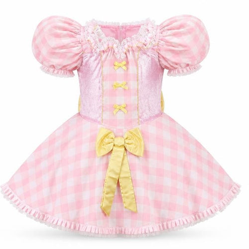 rubies Girls Pink Plaid Polyester Ball Gown  Size M  Square Neck
