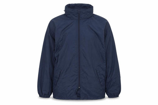 Front view of Result men’s blue rain coat coat, size S