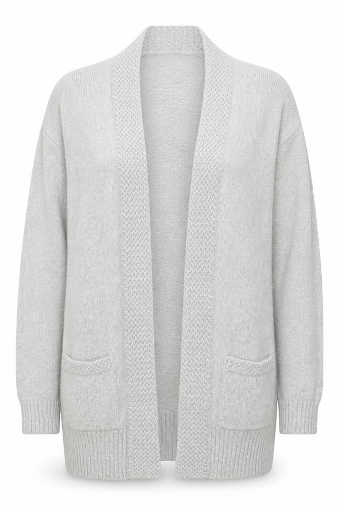 BHS Womens Grey V-Neck  Cotton Cardigan Jumper Size 10