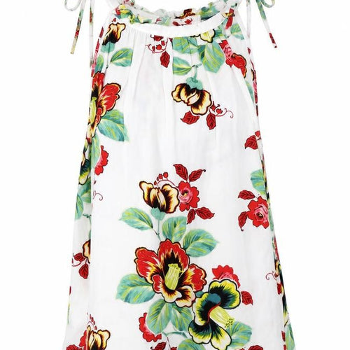 Warehouse Womens White Floral Viscose Jersey Blouse Size 10 Halter
