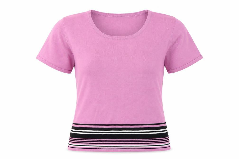 Klass Womens Pink  Polyester Basic T-Shirt Size S Round Neck