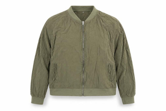 Front view of Select women’s green jacket, size UK 18, zip