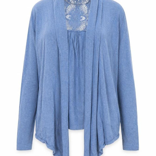 F&F Womens Blue Collared  Cotton Cardigan Jumper Size 12