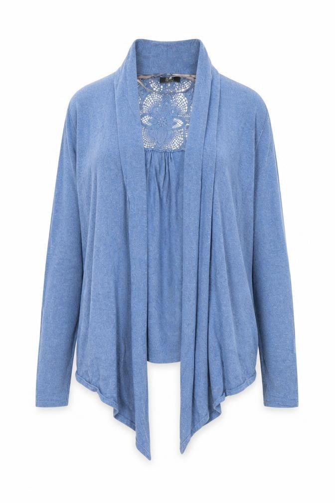 F&F Womens Blue Collared  Cotton Cardigan Jumper Size 12