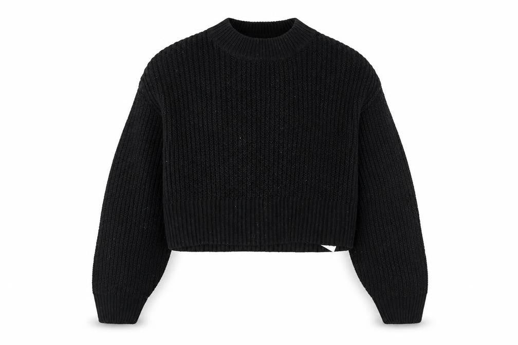 915 Generation Girls Black Mock Neck  Acrylic Pullover Jumper Size 12-13 Years   - Cropped