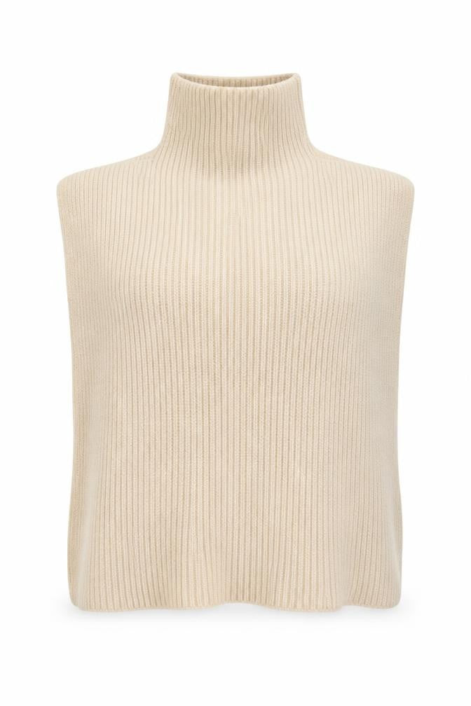 Front view of Primark women’s beige high neck polyester cape jumper one size