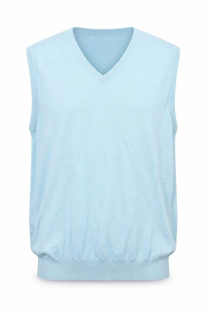 The Golf Co Mens Blue V-Neck  Cotton Vest Jumper Size L