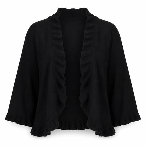 89th & Madison Womens Black Square Neck  Rayon Cardigan Jumper Size M