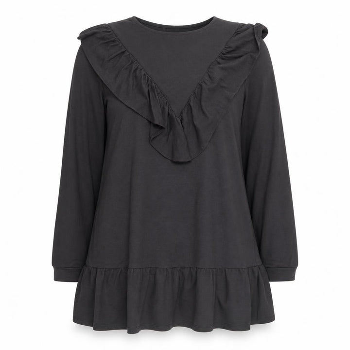 Mango Womens Grey Viscose A-Line Size 8 Round Neck Pullover
